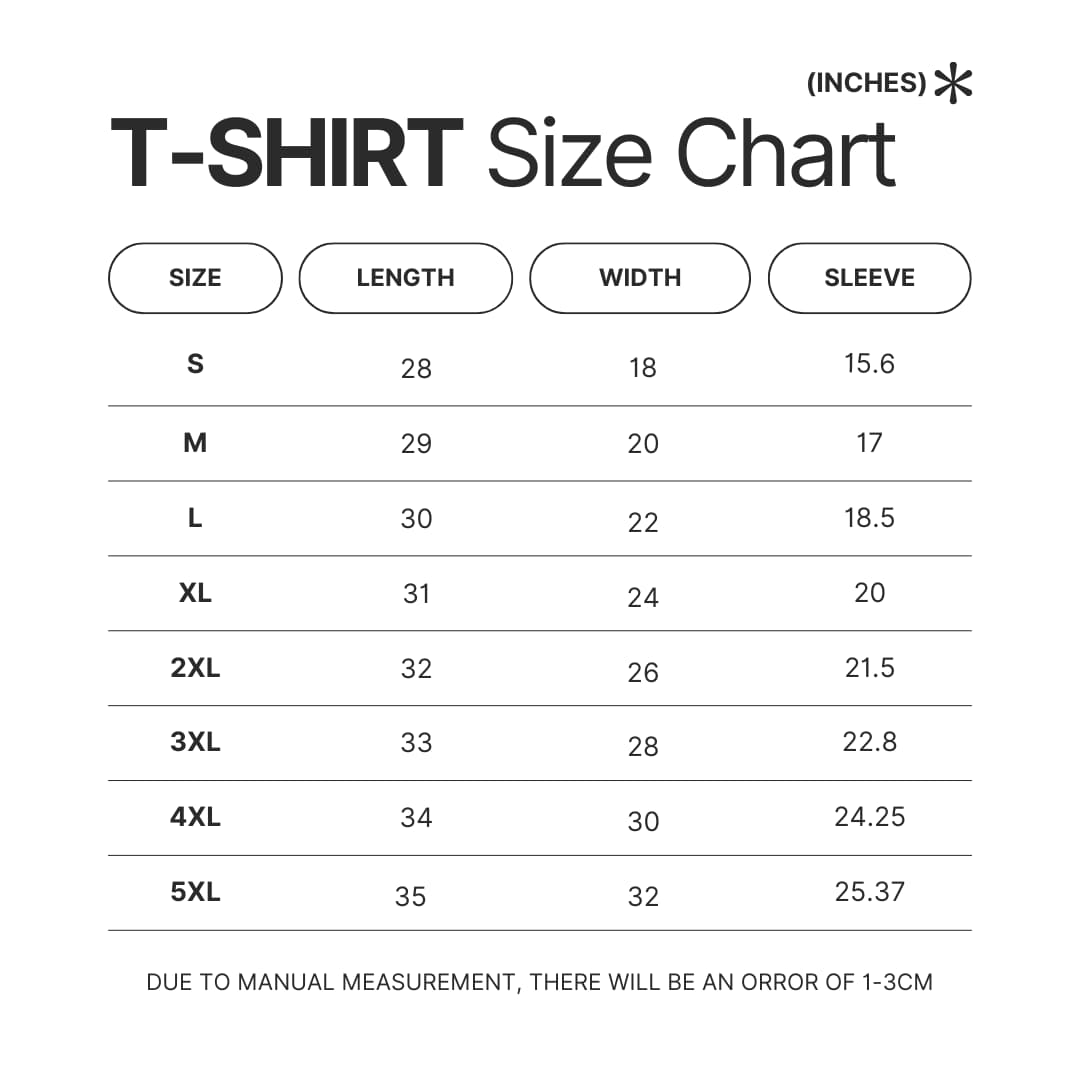 T shirt Size Chart - 2hollis UK Shop