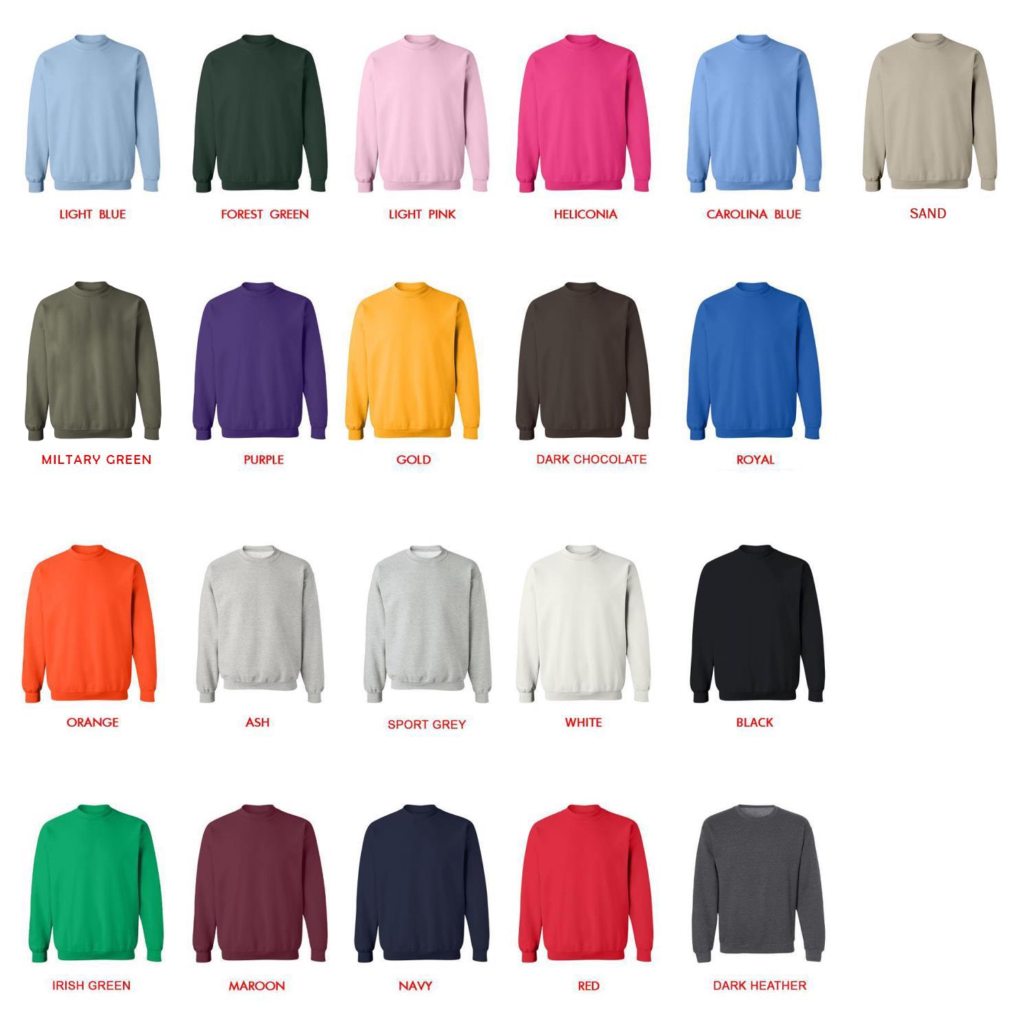 sweatshirt color chart - 2hollis UK Shop
