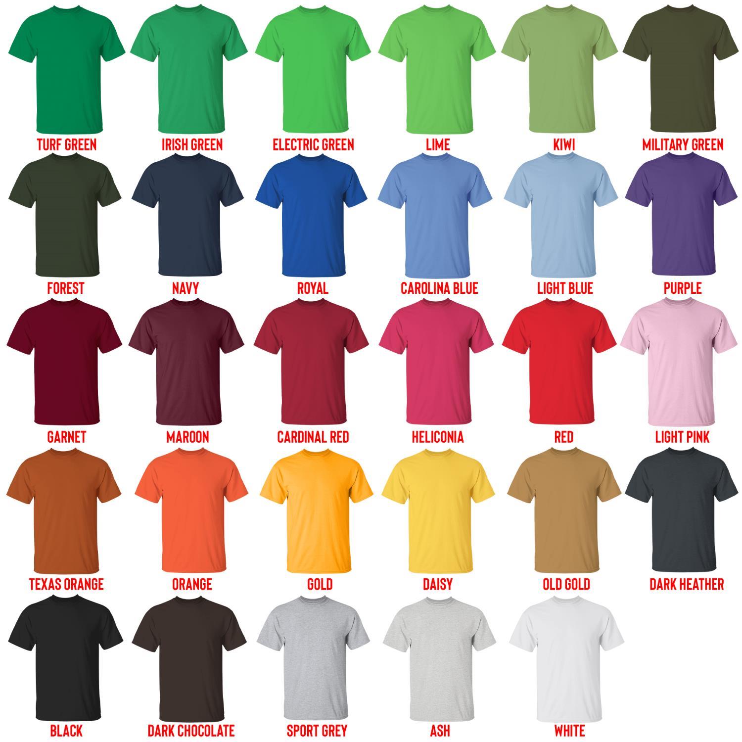 t shirt color chart - 2hollis UK Shop