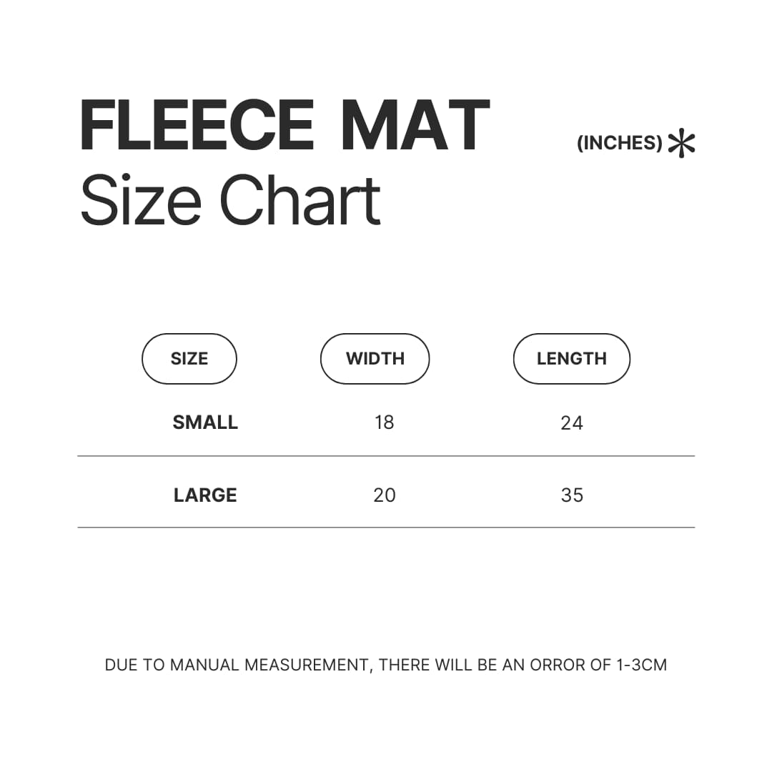 Fleece Mat Size Chart - 2hollis UK Shop