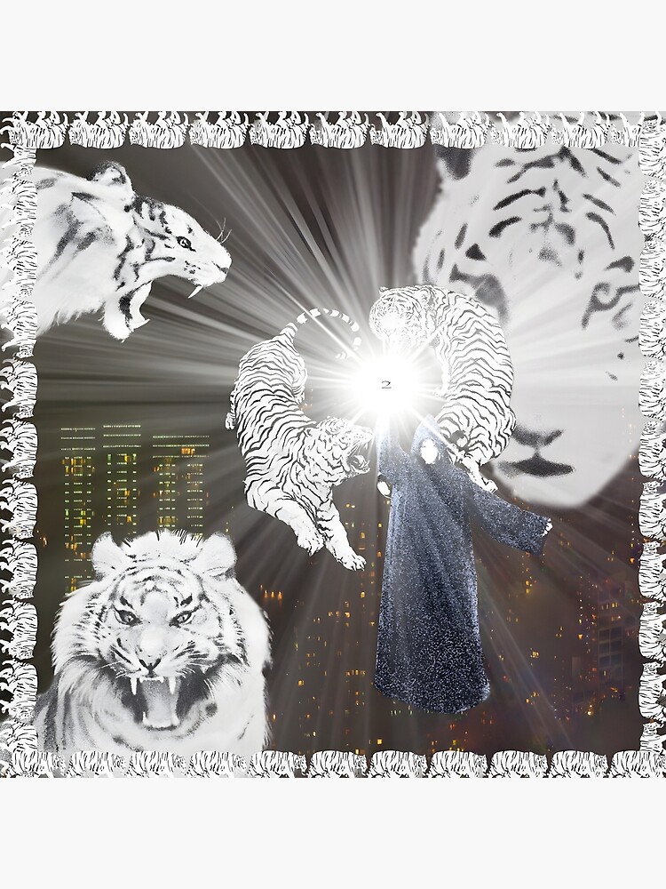 2hollis White Tiger Throw Pillow - Image 2